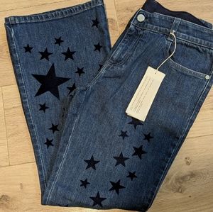 Stella McCartney Blue Star-Patterned Flare Jeans